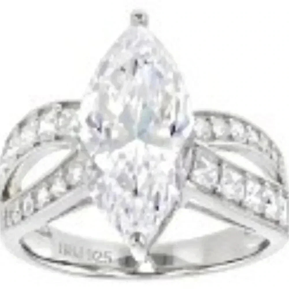 Jtv Bella Luce Marquise Shape Diamond Simulate Over Silver Ring